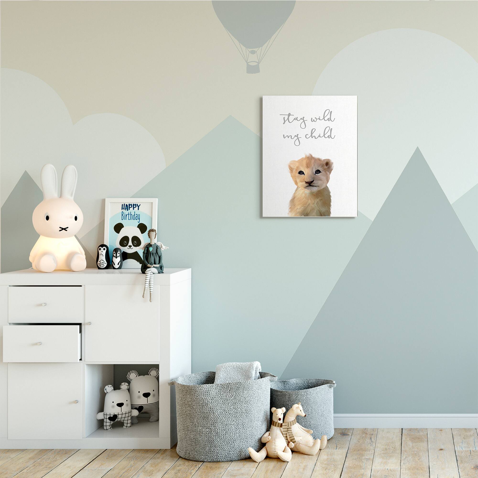 Stupell Industries Stay Wild Phrase Friendly Safari Lion Cub Canvas Wall Art